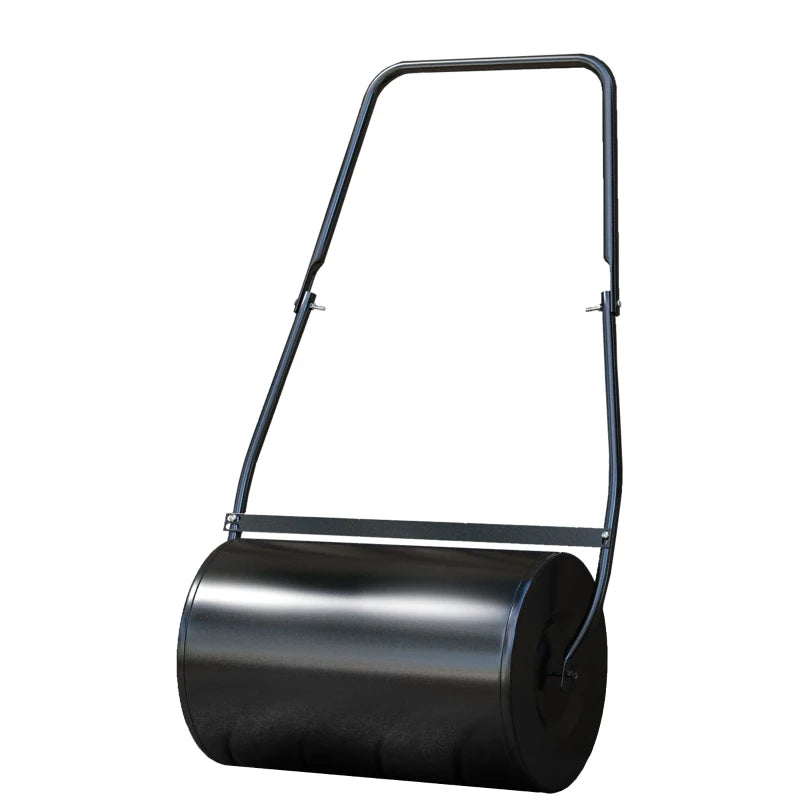 Heavy Duty Garden Lawn Roller for Grass Seeding and Soil Leveling, Water & Sand Filled, Black, 38L