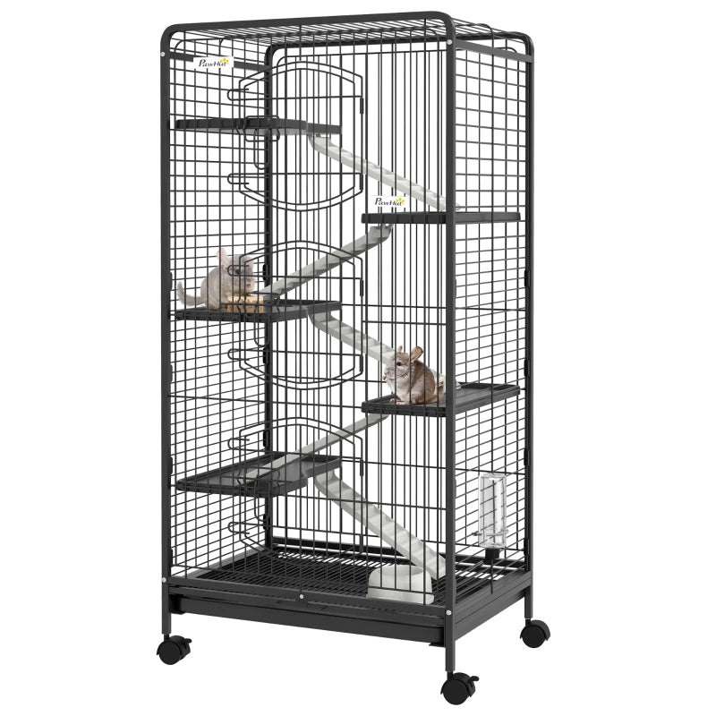 Removable 6-Level Small Pet Cage, 131cm Tall – Black