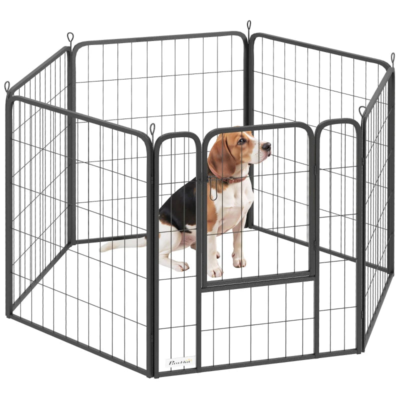 Portable 80cm Dog Playpen with Door for Medium Dogs