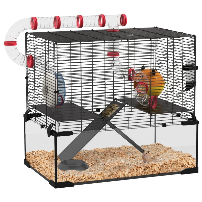 Gerbil & Dwarf Hamster Cage with Deep Glass Base