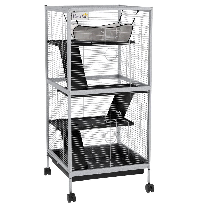 Multi-Level Pet Cage with Wheels – Small Animal Safe