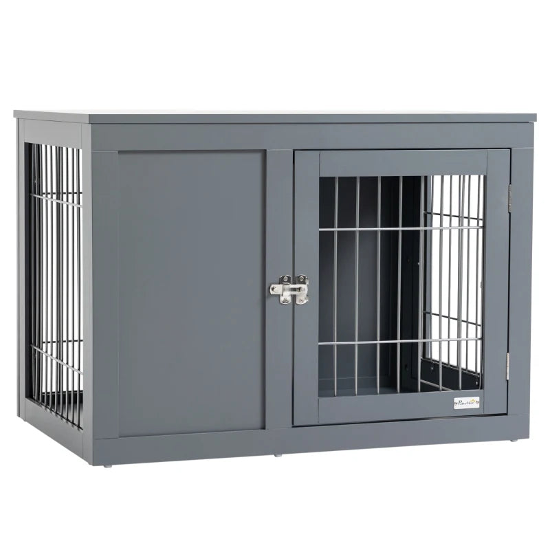 Dog Crate End Table – Grey, for Small & Medium Dogs