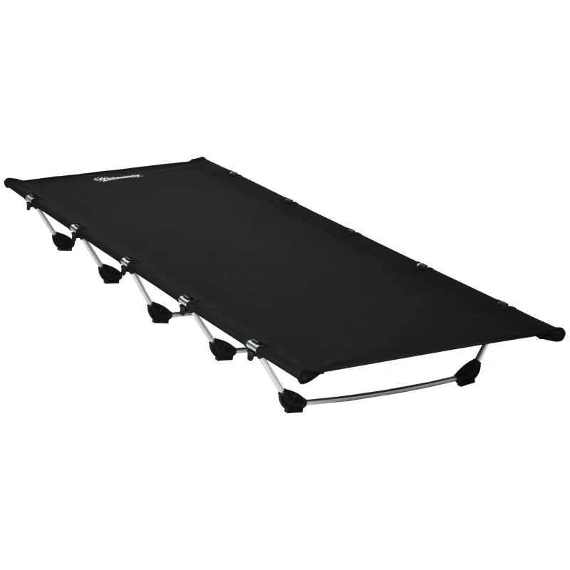 Camping Bed – Aluminium Frame, Portable Cot, 150kg Load, Black