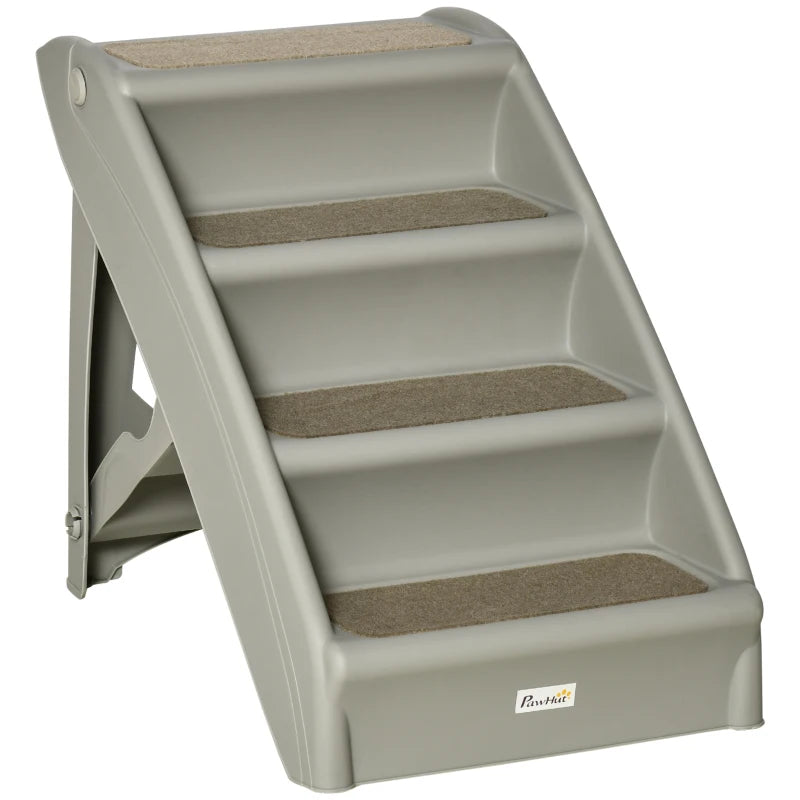 Foldable Pet Stairs for Mini Dogs & Cats, Grey