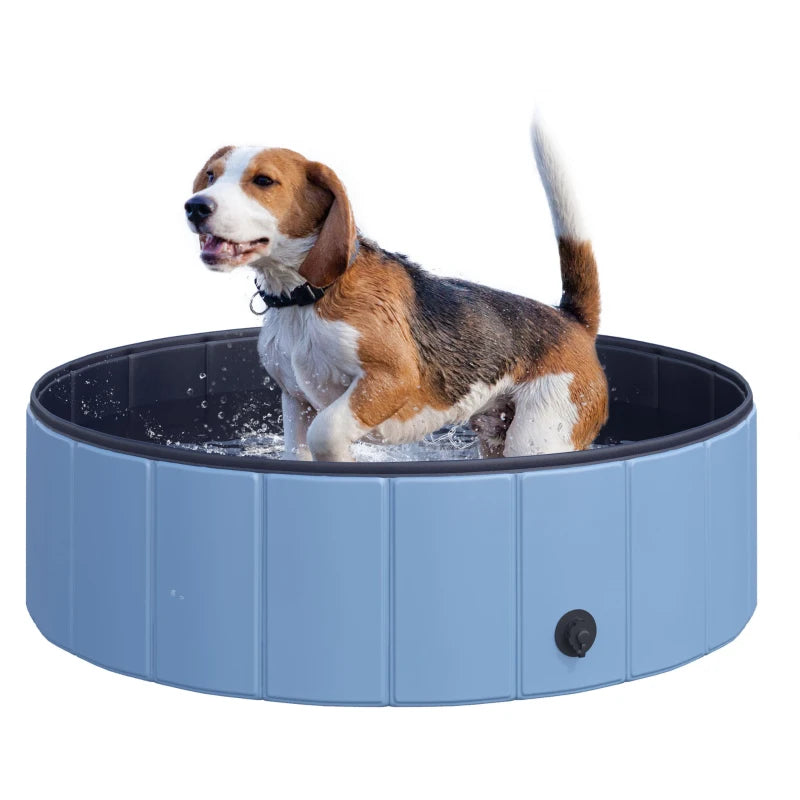 Foldable Pet Pool – Leakproof Hard Plastic Dog Bath, Blue