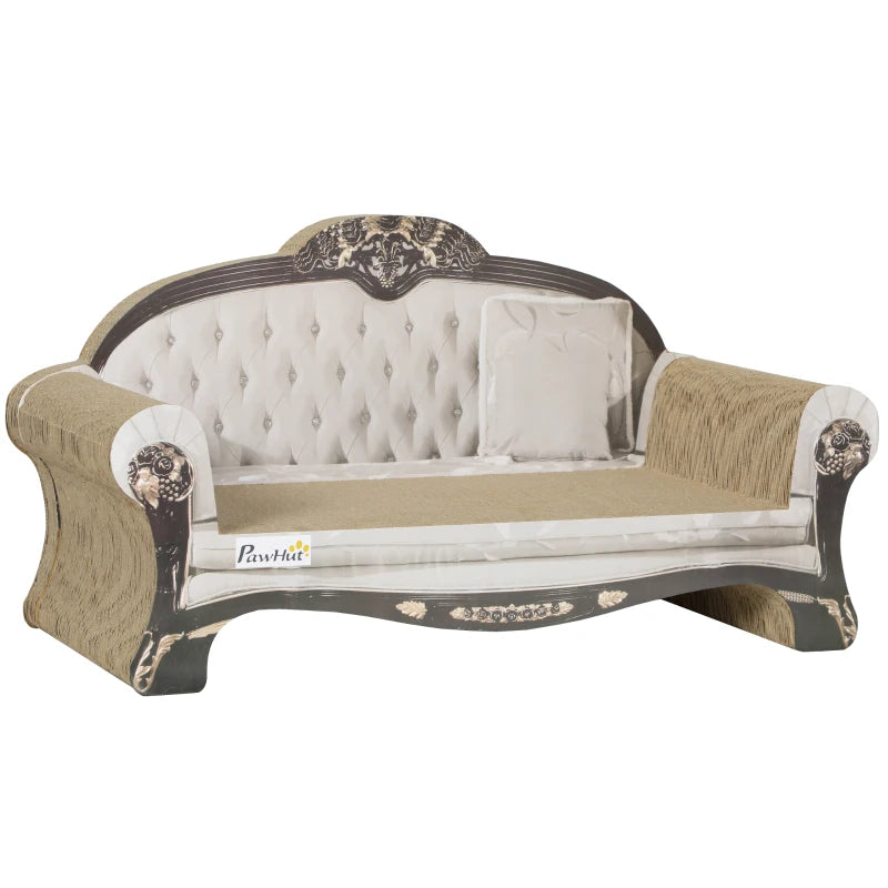 Cat Scratcher Lounge with Catnip – 2-in-1 Brown Design