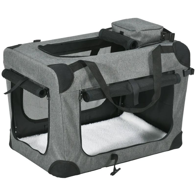 Foldable Pet Carrier Bag – Oxford Fabric, Grey