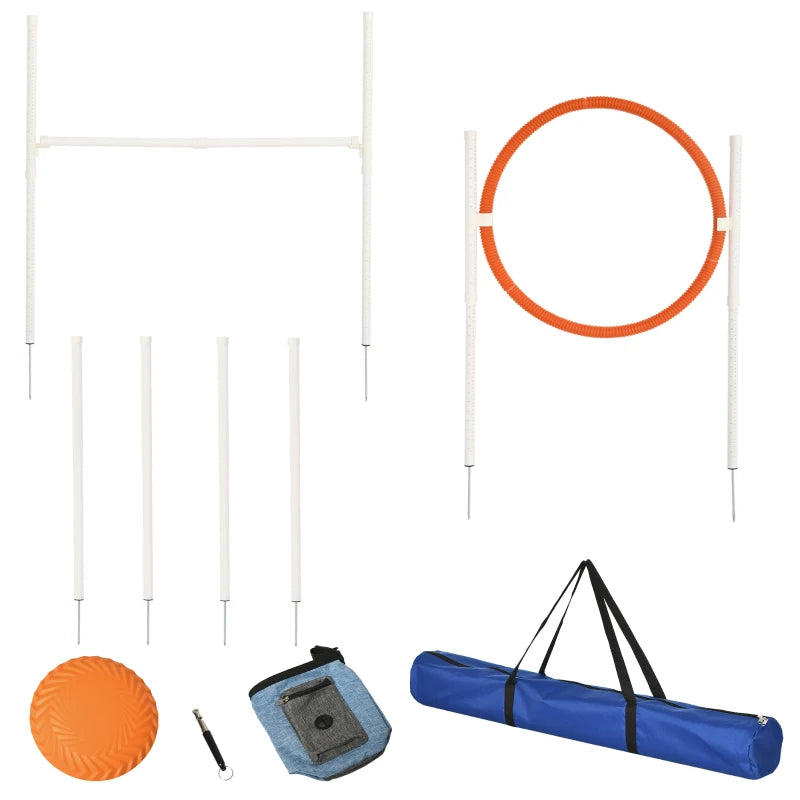 Dog Agility Training Kit – Multicoloured Set with Carry Bag