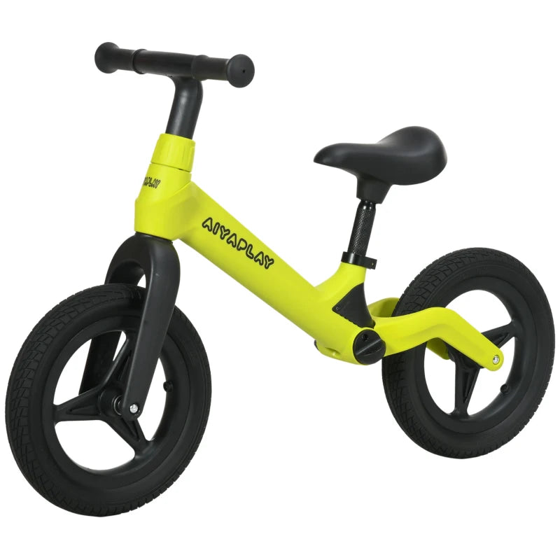 Green Balance Bike for Kids 30-60 Months with Adjustable Seat & Handlebar, PU Wheels