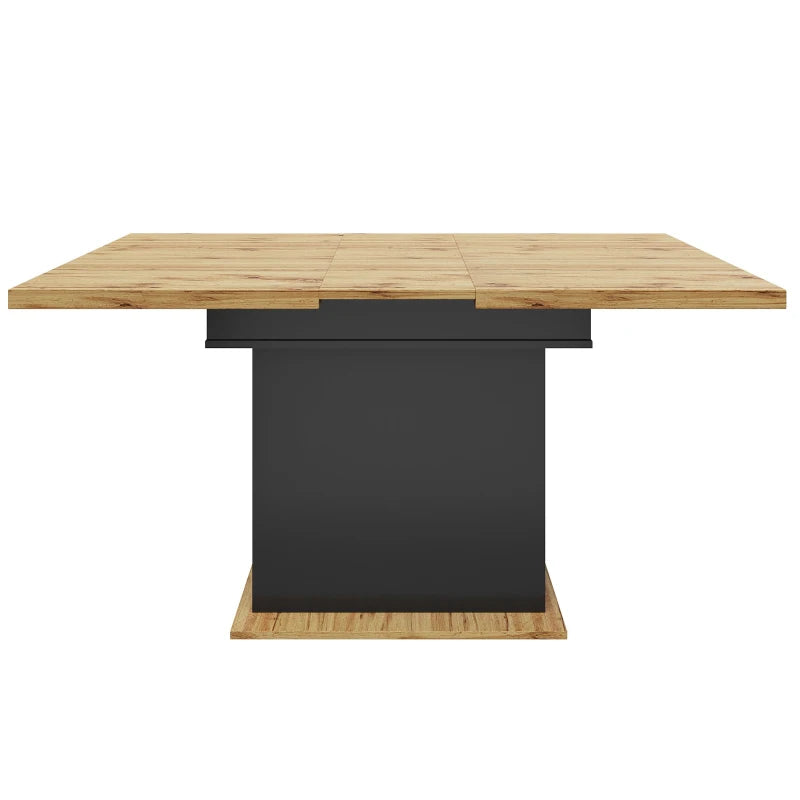 Black & Natural Extendable Dining Table, Foldable, Seats 4–6, 110–140cm