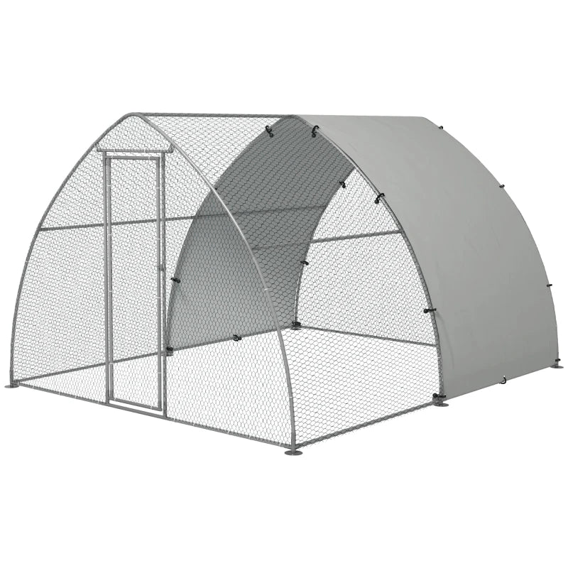 Silver Galvanised Coop for Hens, Ducks & Rabbits