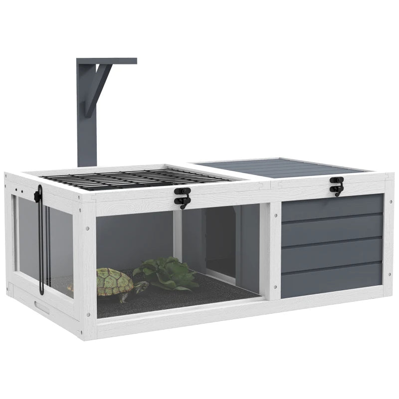 Grey Tortoise House Table with Openable Lids & Trays