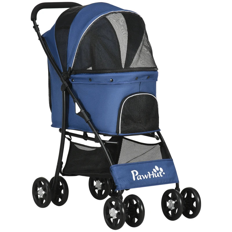 Blue Puppy Stroller with Large Carriage & Brakes