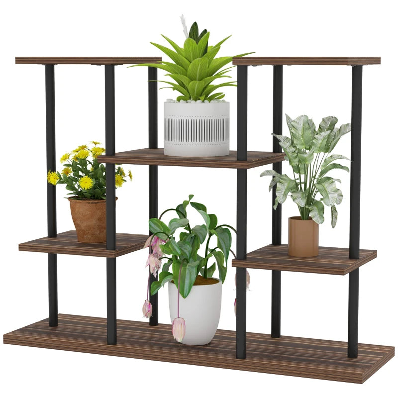 Four-Tier Wooden Plant Stand – Outdoor Garden Display Shelf for Pots & Planters
