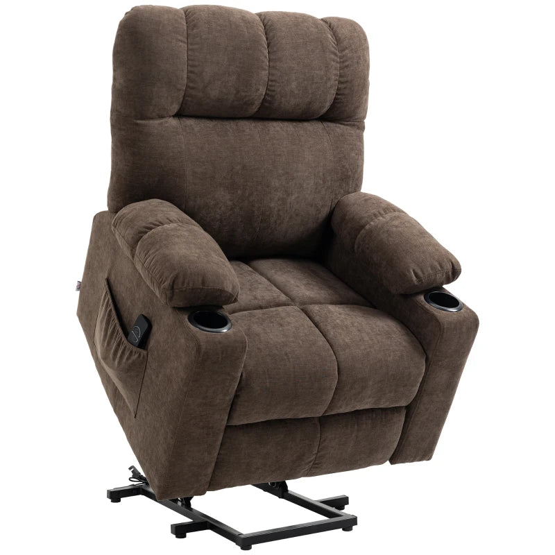 Riser & Recliner Chair for Elderly, Electric Lift, Remote, Dark Brown