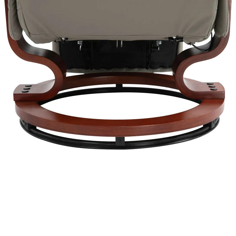 Grey Swivel Recliner with Footrest – Ergonomic & Comfortable