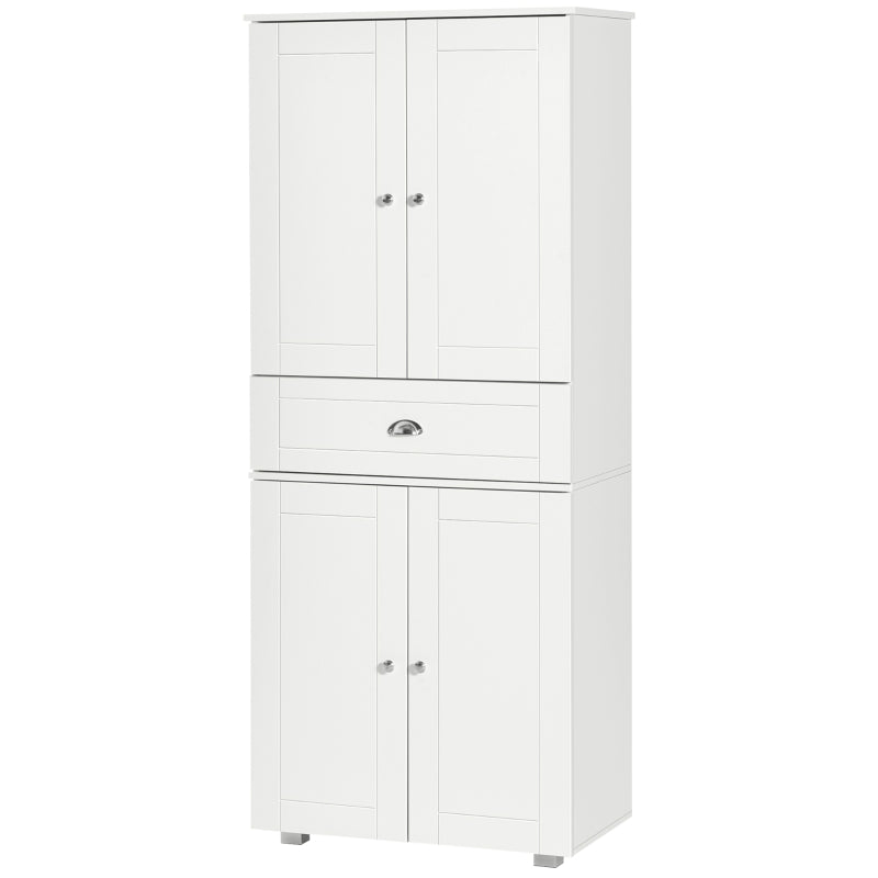 Freestanding Tall Kitchen Cabinet with Drawer & Adjustable Shelves