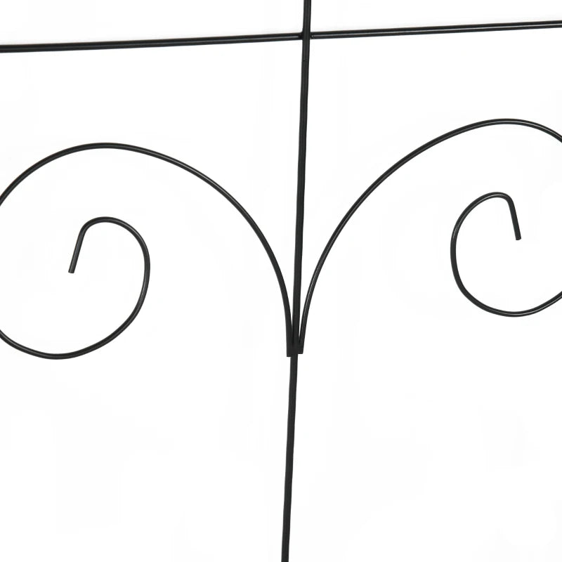 Black Metal Decorative Garden Fencing 16PC Outdoor Picket Panels, Rustproof, 44in x 25ft