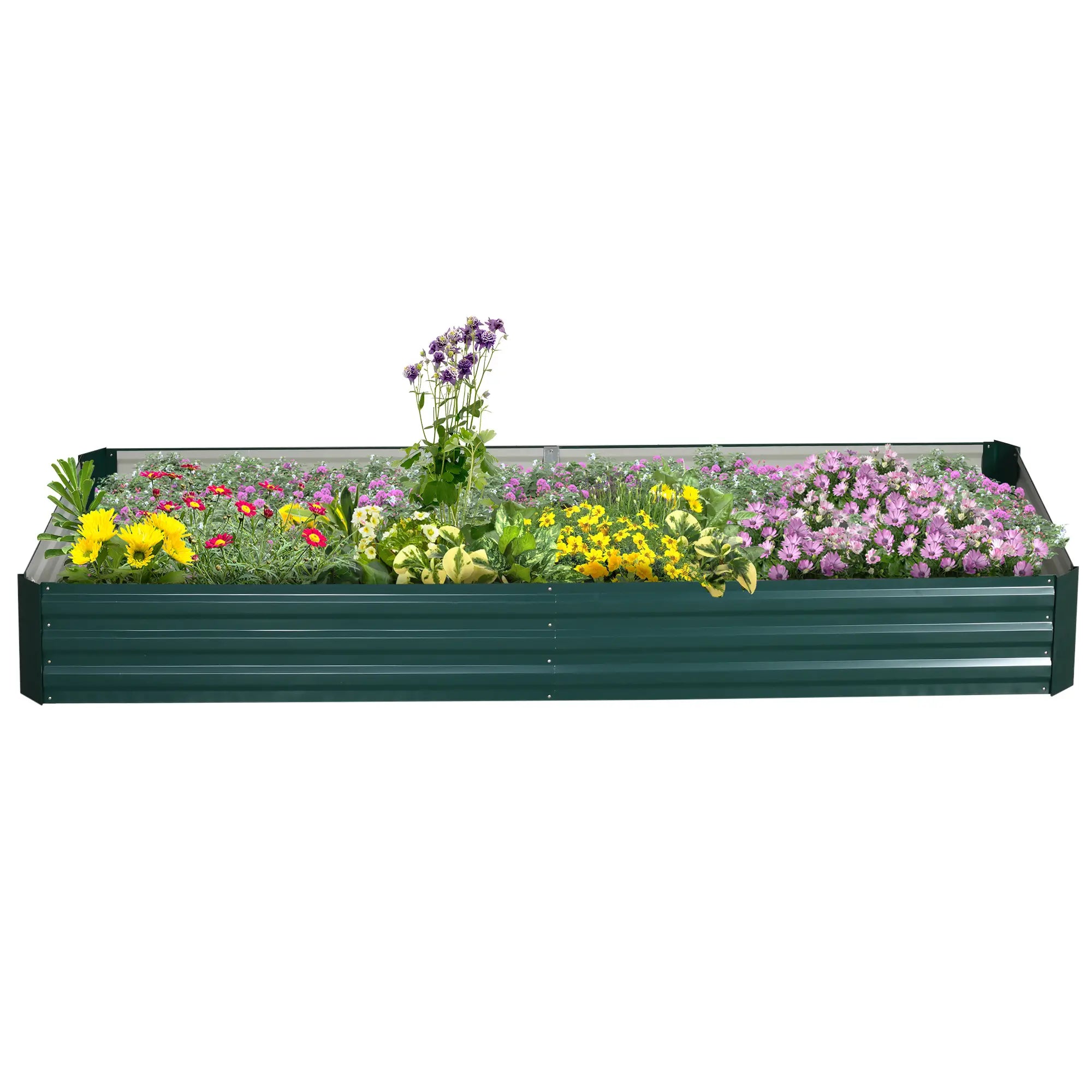 Metal Raised Garden Bed Planter Box 241x90.5x30cm Outdoor Planter for Flowers & Herbs