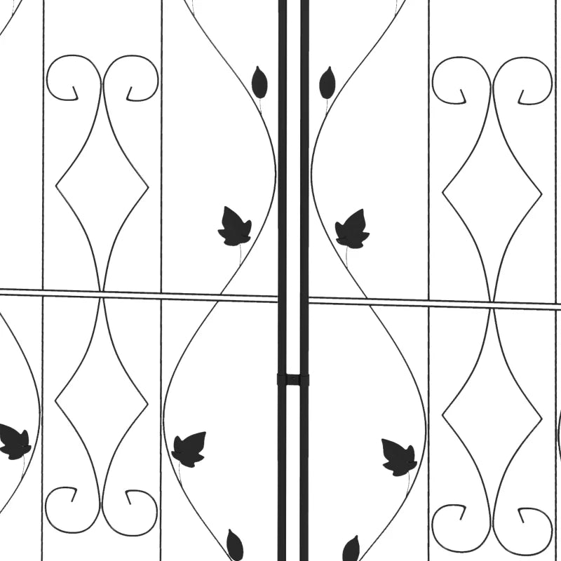 Garden Trellis Set of 2, Metal Climbing Plant Supports with Elegant Leaf Design