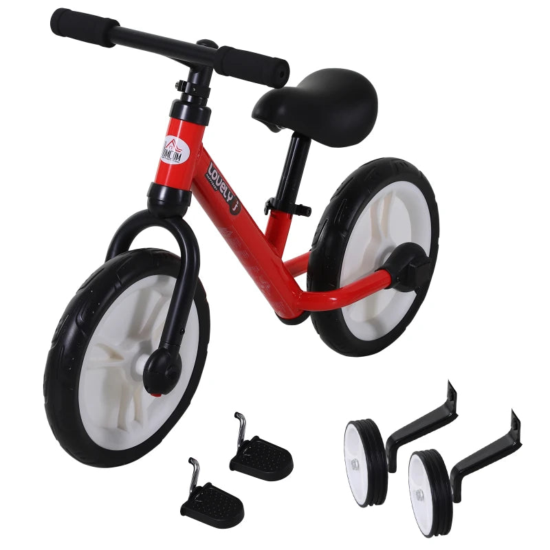11" Kids Balance Bike with Removable Stabilizers, EVA Tires & Adjustable Seat, Ages 2-5