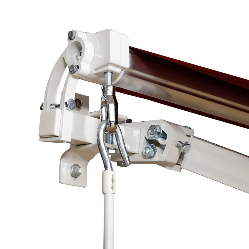 Manual Retractable Patio Awning Shelter 2.5x2m UV Protection for Outdoor Use