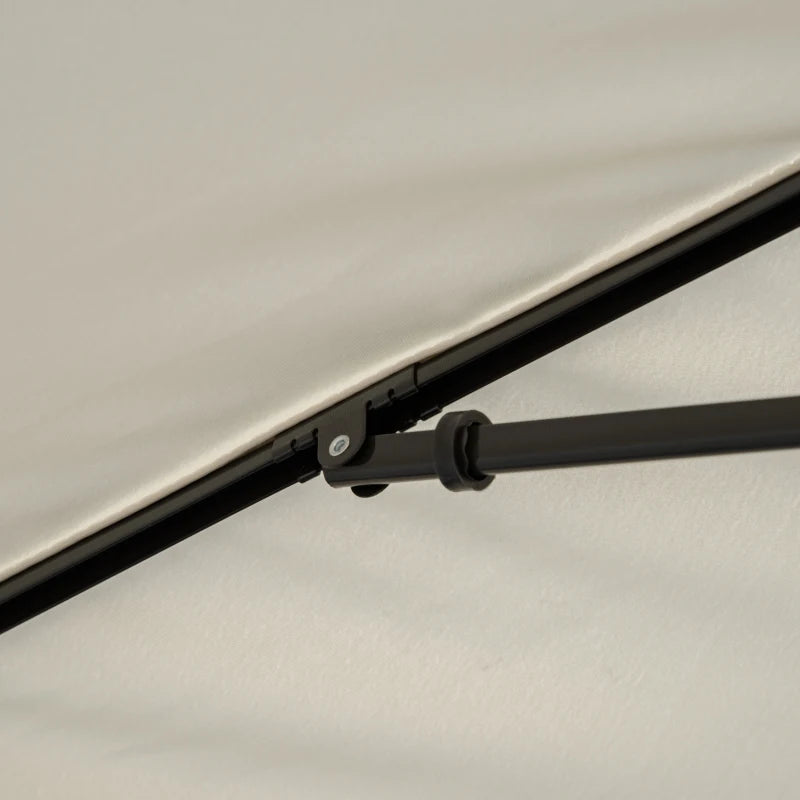 Garden parasol umbrella with ruffles, aluminium pole, tilting rectangular sun shade 2x1.3m