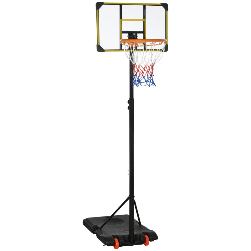 Basketball Stand – Firm Backboard, Portable Wheels, Yellow