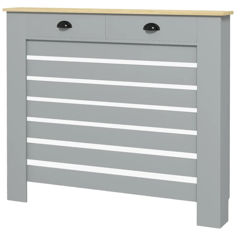 95.5 x 111cm Radiator Cover, Grey Finish with Handy Top Drawer