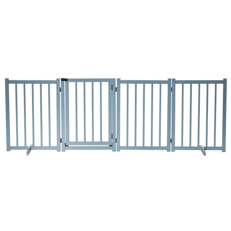 Wooden Dog Safety Barrier with 4 Panels – Blue