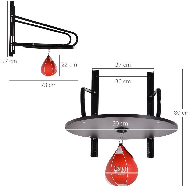 Boxing Speedball with Height Adjustable Wall-Mount Frame Stand