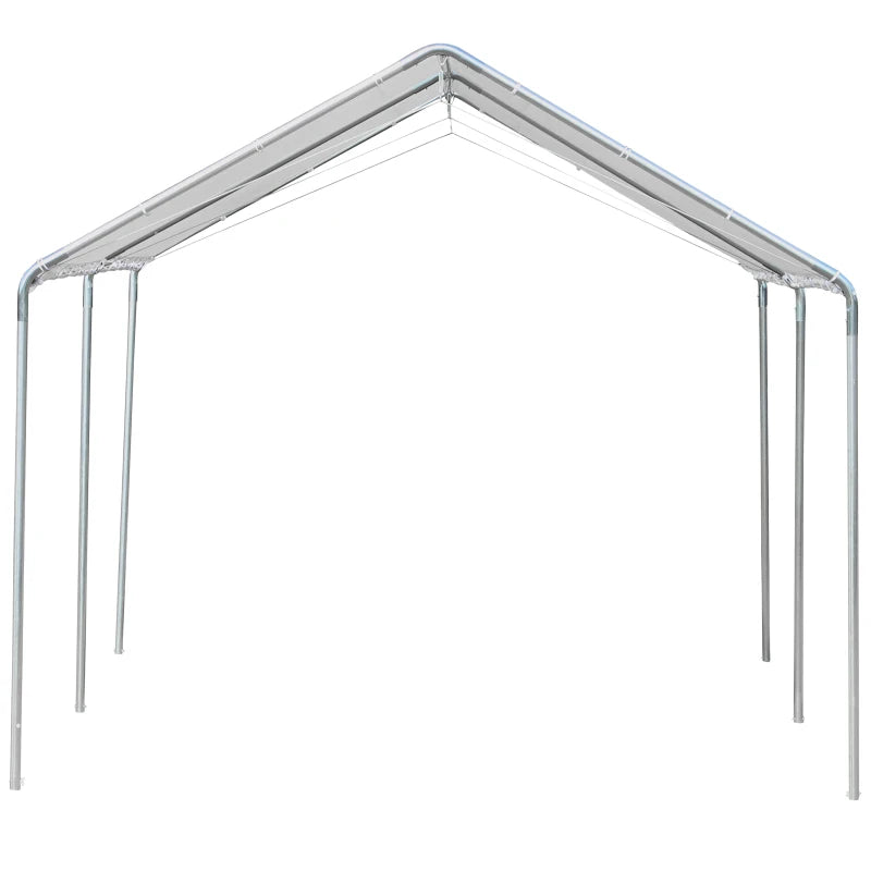 White Heavy Duty Car Shelter with Galvanized Steel Frame and Waterproof Canopy 3x6M