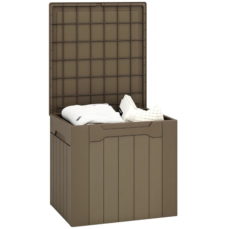 Dark Brown Storage Container – 107L Plastic Chest with Lid Included