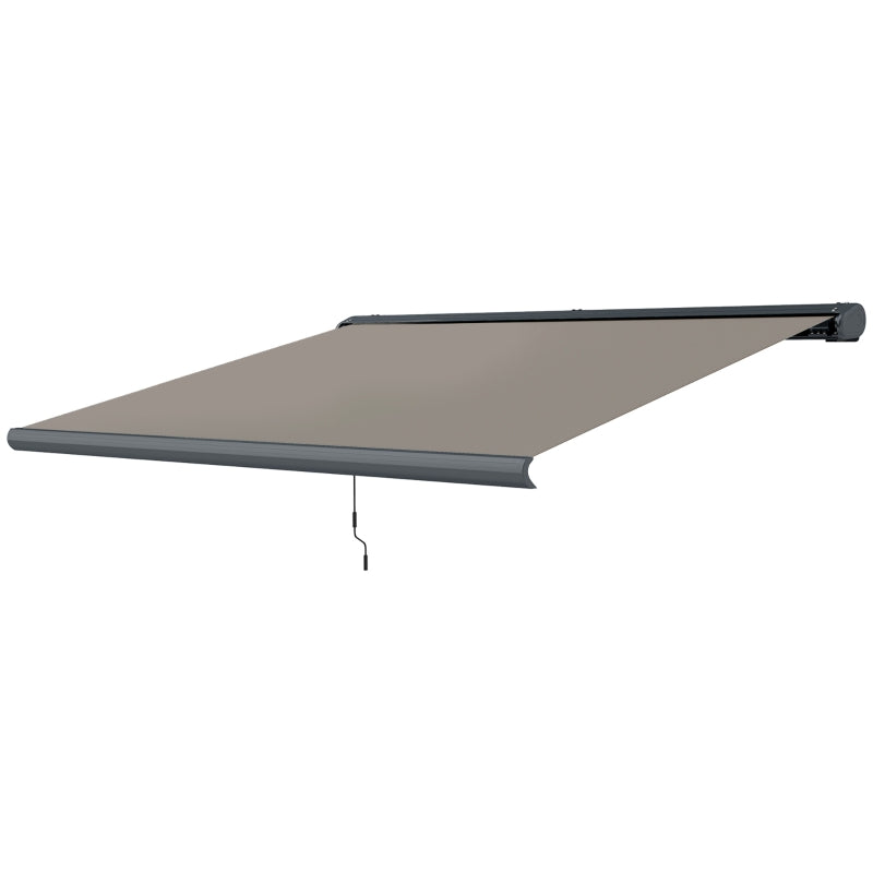 Electric Retractable Garden Awning 4x3m – Full Cassette, Aluminum Frame, Light Grey