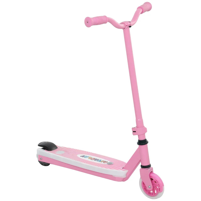 Pink Electric Scooter for Kids 4-7 – LED Lights, Rear Wheels, Safe & Fun Ride