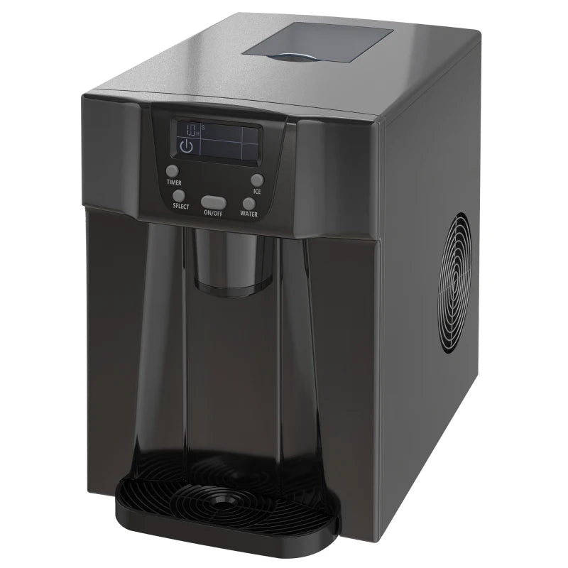 Ice Maker & Water Dispenser – 3L, Black, 12kg/24H, Quick Ice Production