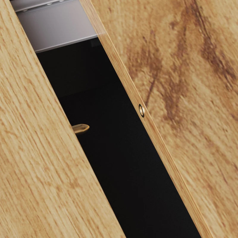 Black & Natural Extendable Dining Table, Foldable, Seats 4–6, 110–140cm