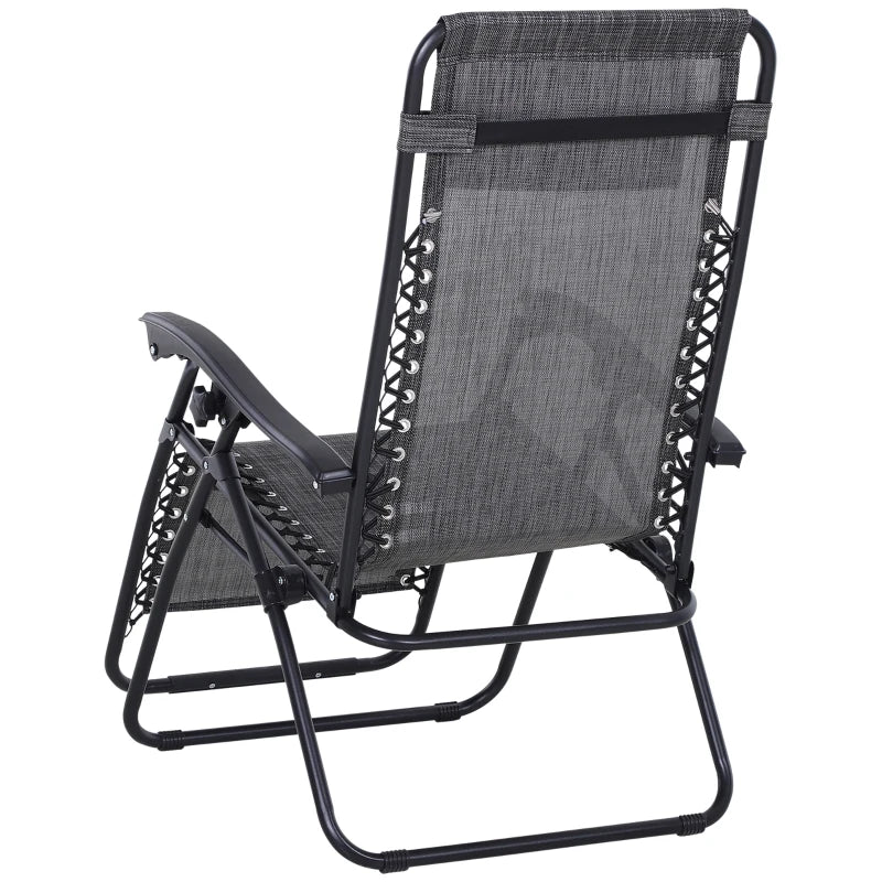 Folding Zero Gravity Chair Set with Table and Cup Holders Reclining Outdoor Lounge