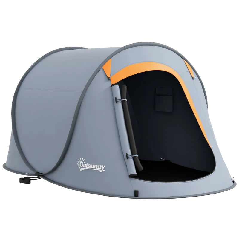 Grey Pop-Up Dome Tent for Two – Includes Accessories