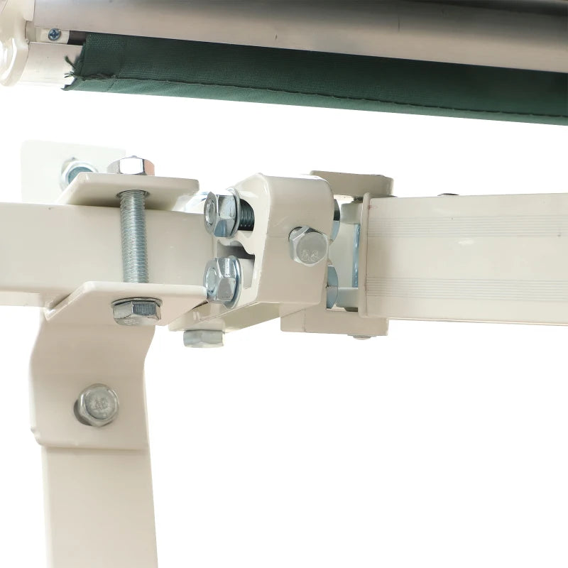 Manual Retractable Awning with Crank – Durable Green Outdoor Sun Shade 3.5x2.5m