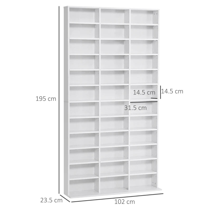 White Storage Organizer, 33 Adjustable Compartments, Display Shelf