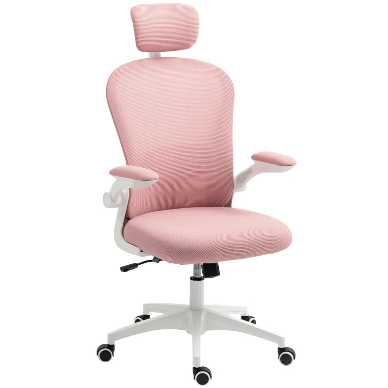 Pink Mesh Office Chair – Adjustable, Ergonomic with Lumbar Support