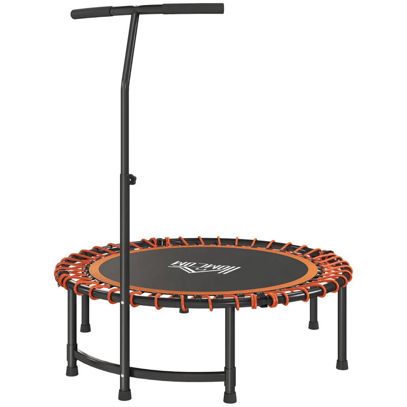 Mini Round Steel Frame Trampoline – Orange with Adjustable Handle