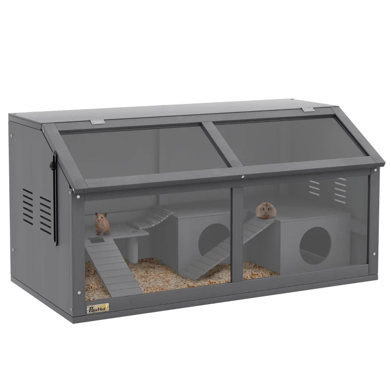 Grey Wooden Cage for Hamsters, Mice & Gerbils