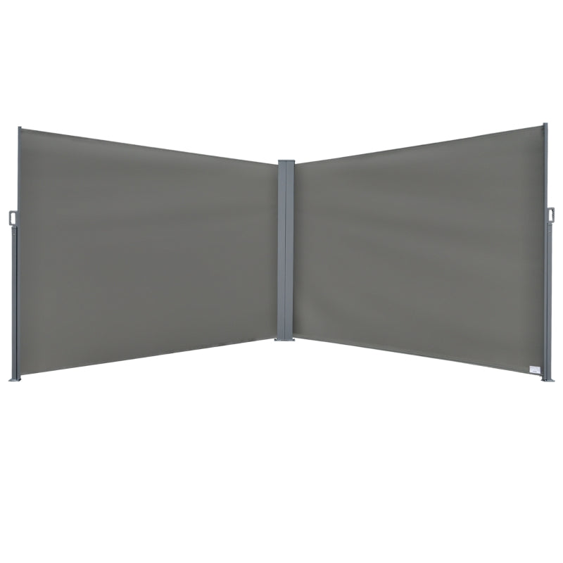 Retractable Patio Privacy Screen – Sunshade Awning for Garden and Balcony Grey 6x2m