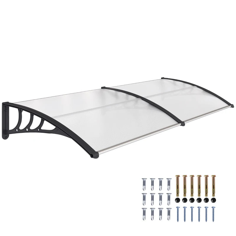 Sturdy Outdoor Door Canopy with Aluminum Frame and UV-Protected Polycarbonate Roof