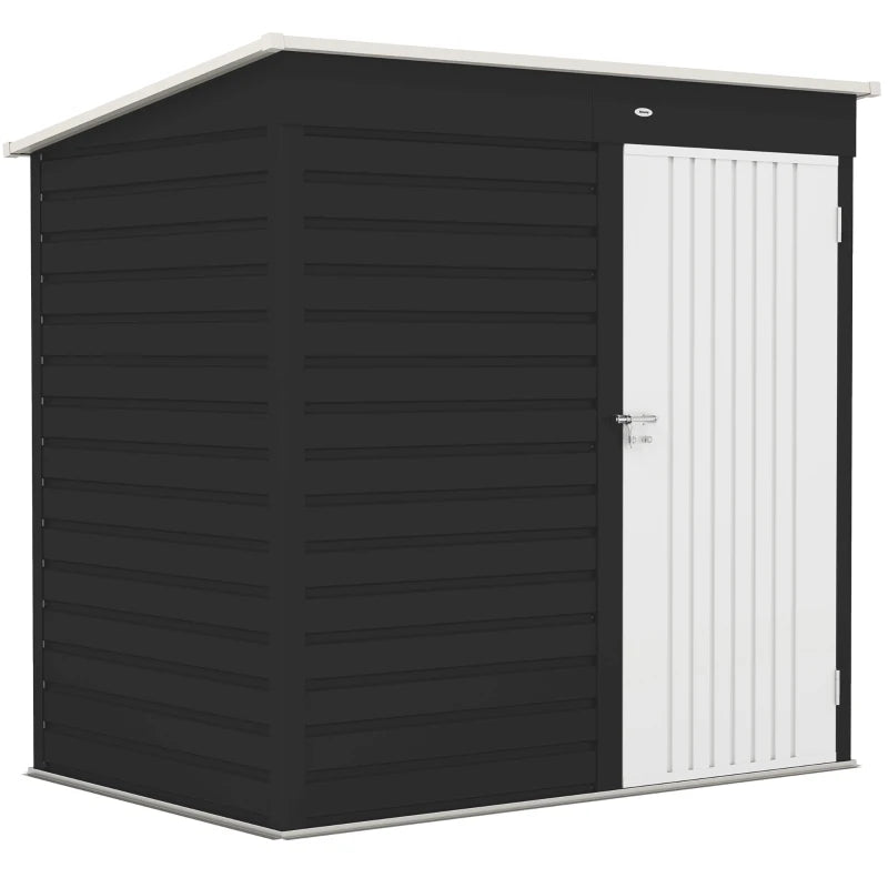 Metal Garden Storage Shed with Lockable Door, Ideal for Tools & Equipment, Dark Grey, 6x4ft