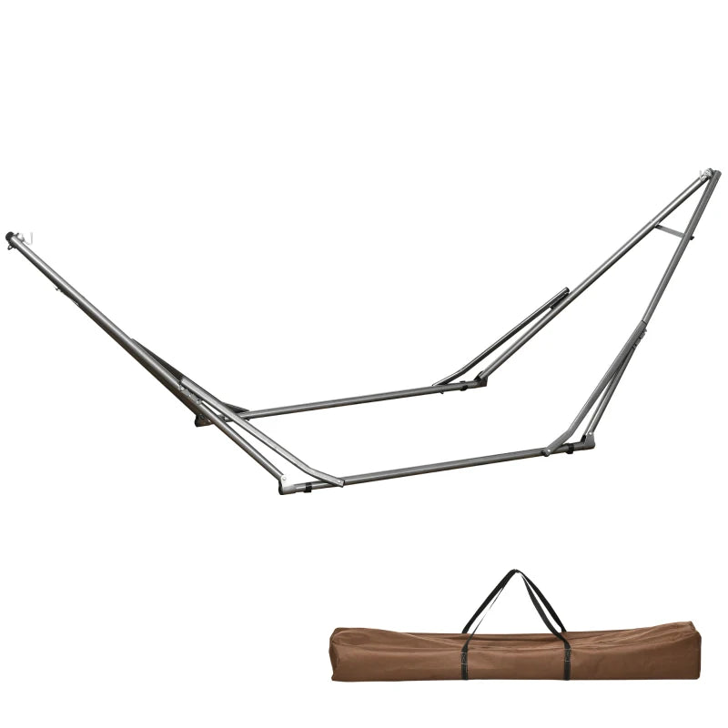 Portable Foldable Hammock Stand with Clothes Drying Rack Metal Frame for Patio Garden