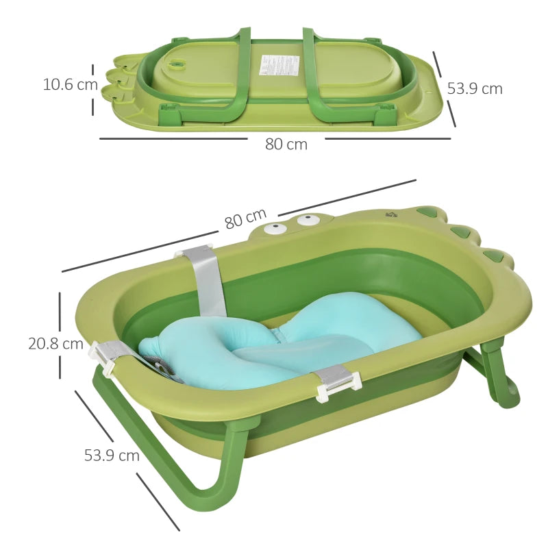Ergonomic Foldable Baby Bathtub for Toddlers & Infants, Non-Slip with Cushion (0-3 yrs)