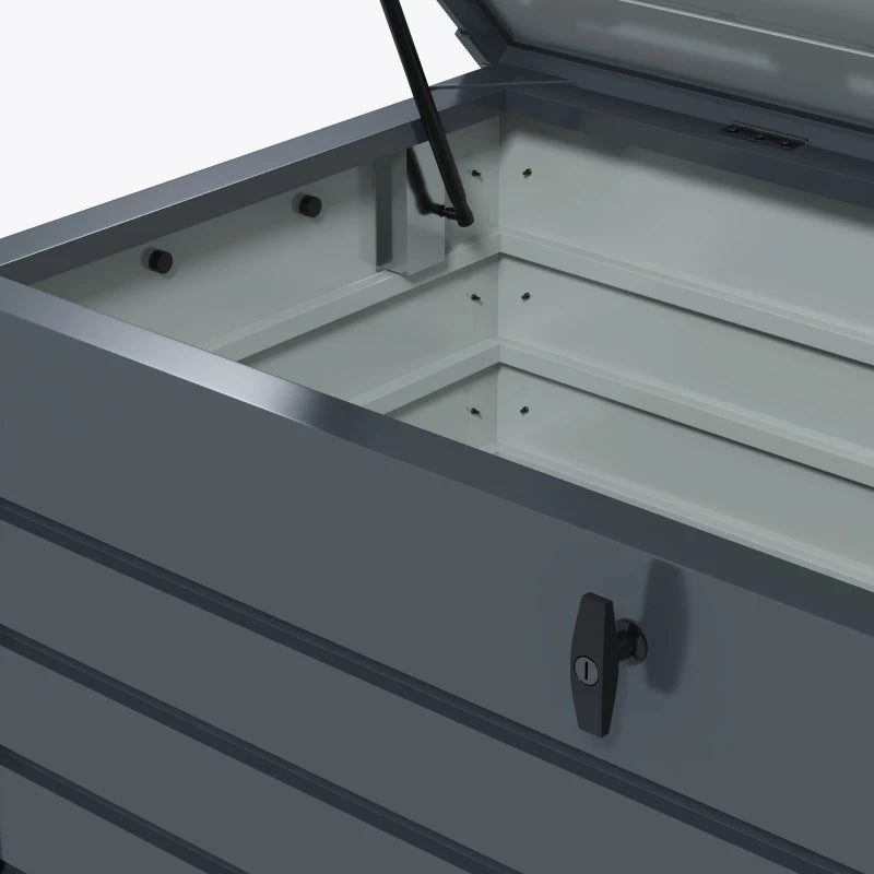 Outdoor Garden Storage Box with Lock – Weatherproof Galvanised Steel Chest, 311L Capacity